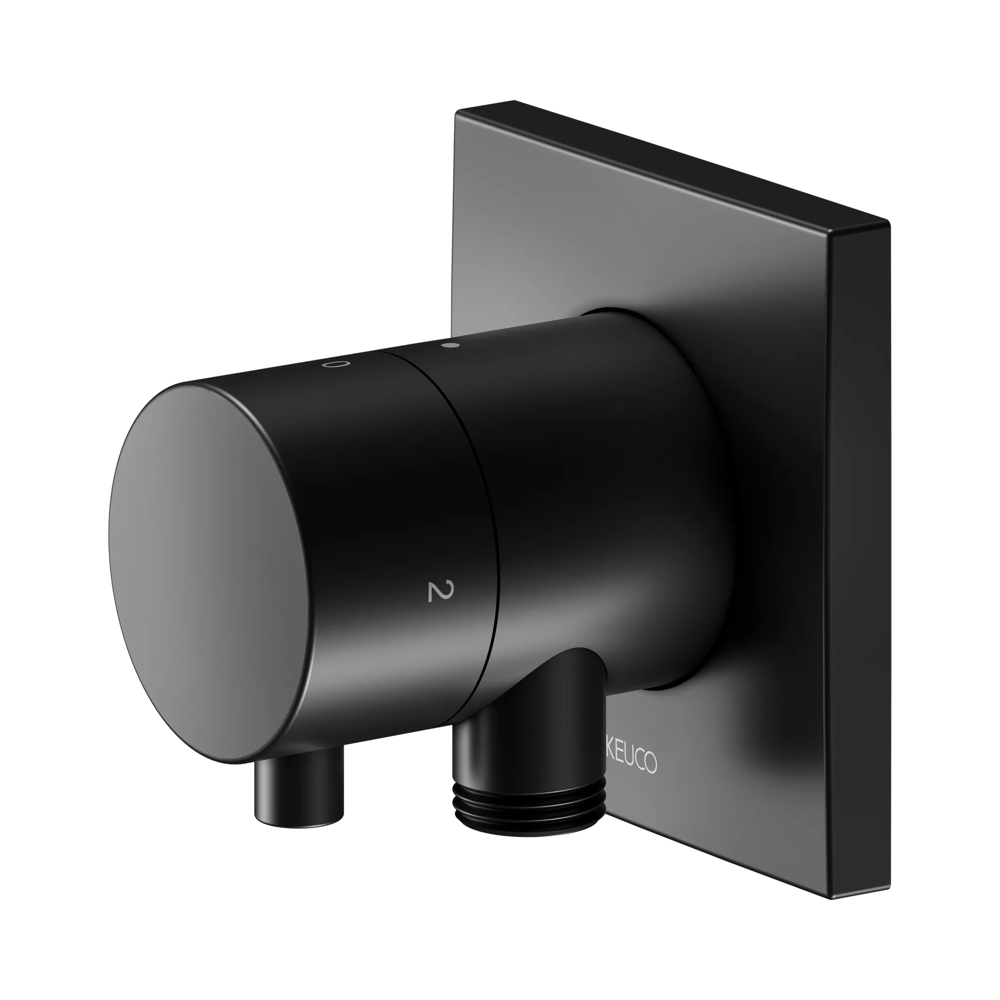 KEUCO IXMO Ab- und Umstellventil Unterputz für 2 Verbraucher mit Schlauchanschluss und Brausehalter schwarz matt