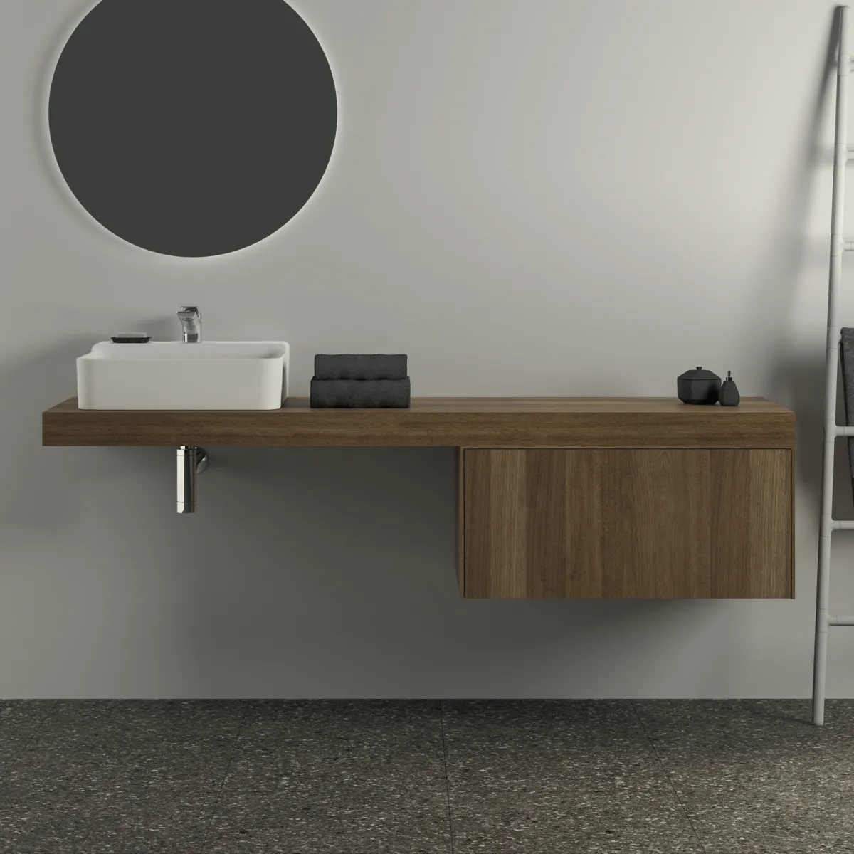 Ideal Standard Waschtischunterschrank „Conca“ 80 × 36 × 50,5 cm Walnuss dunkel Furnier Ideal Standard Waschtischunterschrank „Conca“ 80 × 36 × 50,5 cm Walnuss dunkel Furnier
