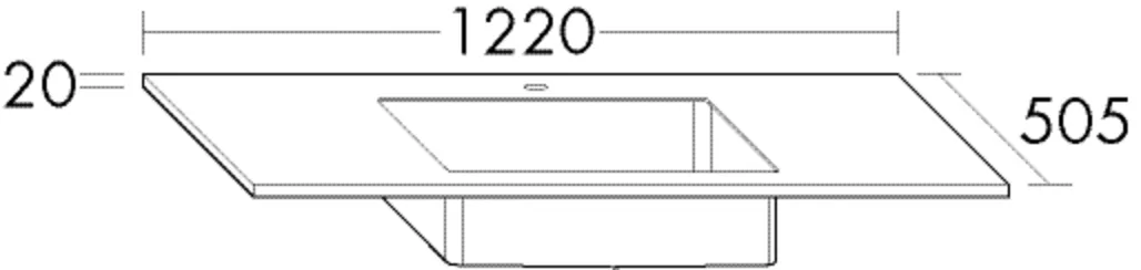 burgbad Waschbecken „rc40System“ 1260 × 545 × 60 mm, Hahnlochposition mittig