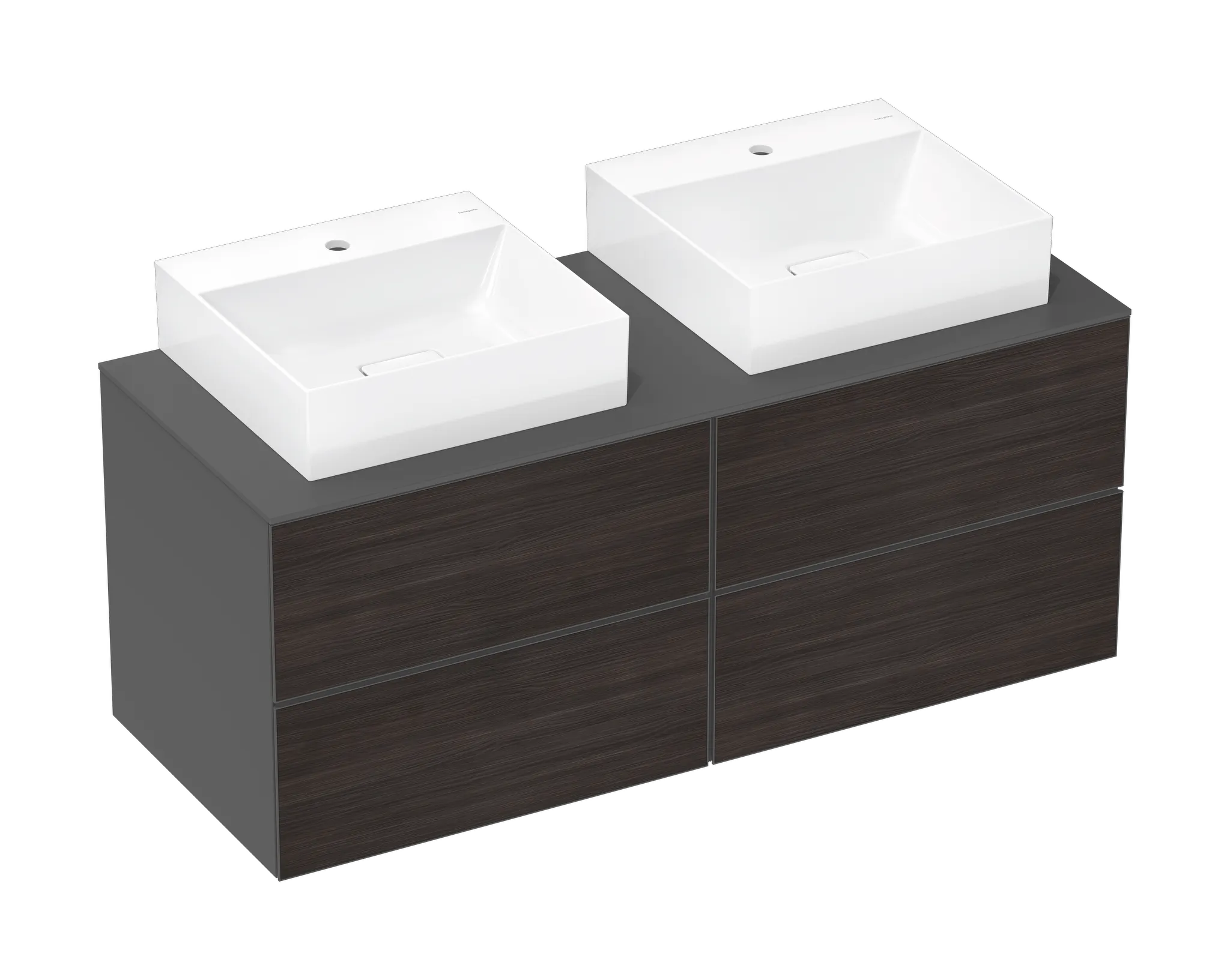 Hansgrohe Xevolos E Waschtischunterschrank Schiefergrau Matt 1370⁄550 mit 4 Schubkästen Hansgrohe Xevolos E Waschtischunterschrank Schiefergrau Matt 1370⁄550 mit 4 Schubkästen