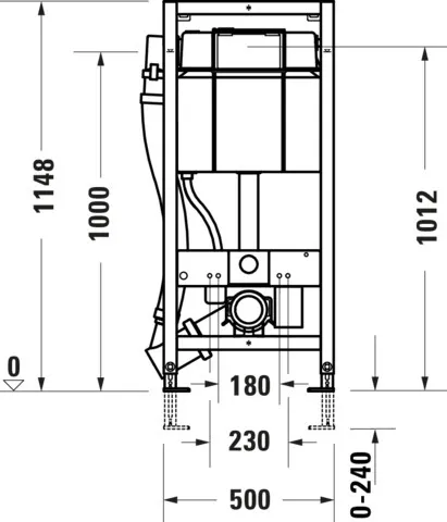 Duravit Vorwand-/Einbauelement für Toilette Installationselement Trockenbau für WC „DuraSystemInstallationselemente“ 114,8 × 50 cm in