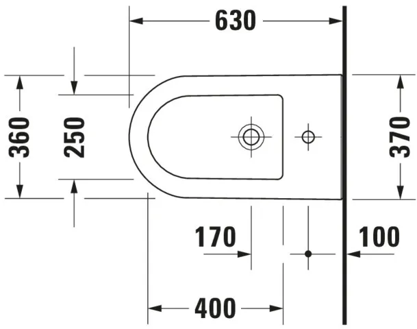 Duravit Stand-Bidet „Darling New“, Befestigung sichtbar 37 × 63 × 40 cm