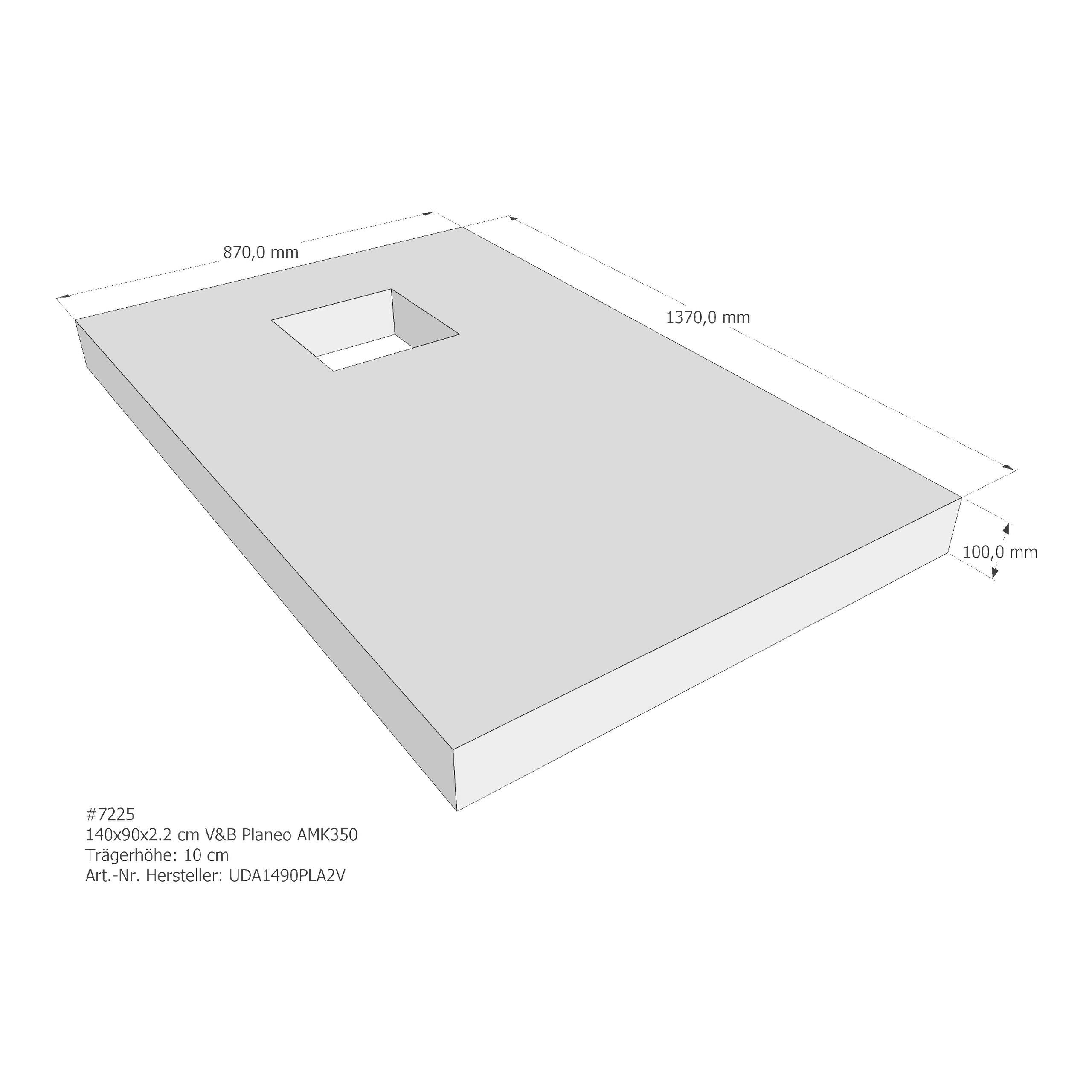 Duschwannenträger für Villeroy & Boch Planeo 140 × 90 × 2,2 cm