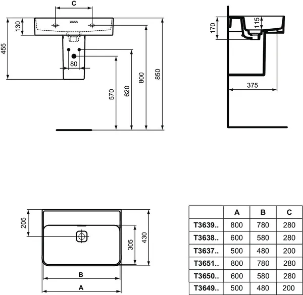 Waschbecken „StradaII“ 50 × 43 × 17 cm Waschbecken „StradaII“ 50 × 43 × 17 cm