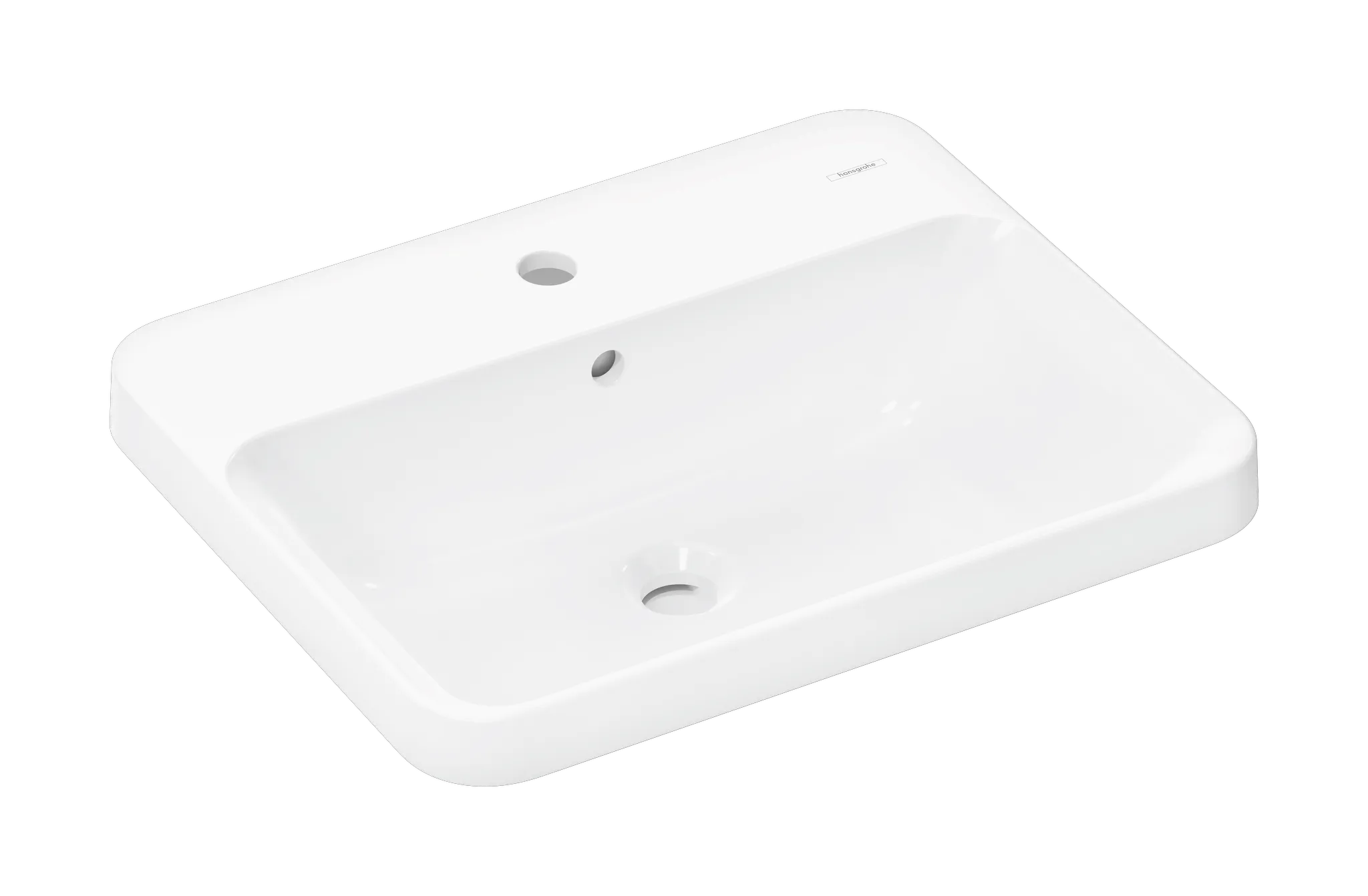Hansgrohe Xuniva Q Einbauwaschtisch 550⁄450 mit Hahnloch und Überlauf, Weiß Hansgrohe Xuniva Q Einbauwaschtisch 550⁄450 mit Hahnloch und Überlauf, Weiß