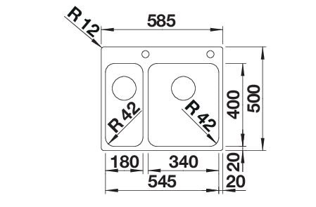 BLANCO SOLIS 340/180-IF/A
