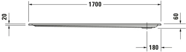 Duravit rechteck Duschwanne „Starck Slimline“ 170 × 75 cm ohne Antislip, ohne Oberflächenveredelung, in Weiß Duravit rechteck Duschwanne „Starck Slimline“ 170 × 75 cm ohne Antislip, ohne Oberflächenveredelung, in Weiß