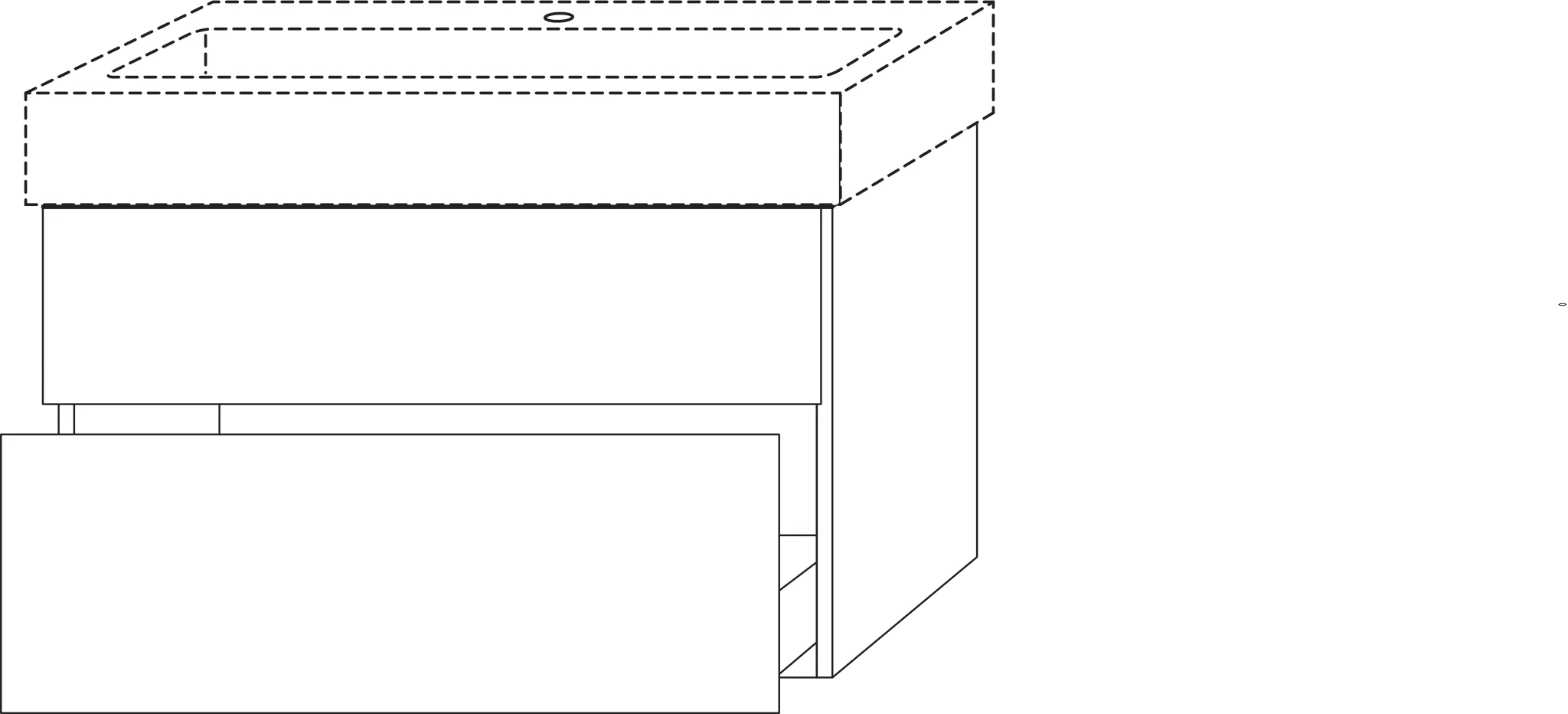 Waschtischunterbau mit Auszügen 3way (BP719) 593x950x447 Graphit-Matt