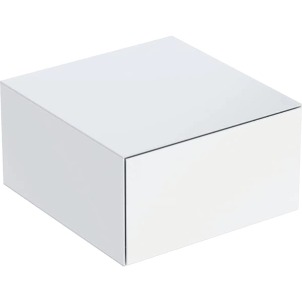 Geberit ONE Seitenschrank, weiß hochglänzend, 45x24,5x47 cm, wandhängend mit Push-to-open-Mechanismus und Selbsteinzug Geberit ONE Seitenschrank, weiß hochglänzend, 45x24,5x47 cm, wandhängend mit Push-to-open-Mechanismus und Selbsteinzug
