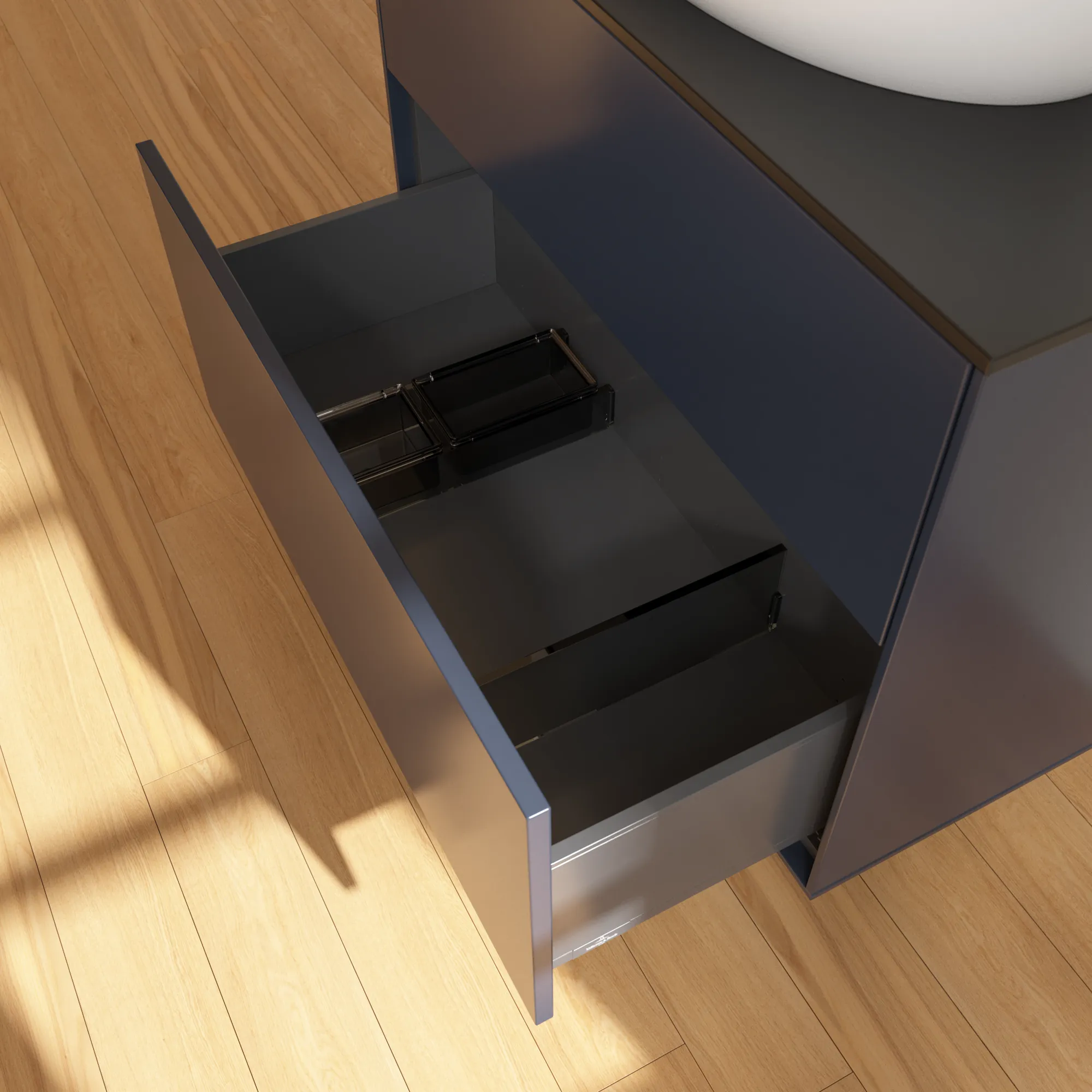 Villeroy & Boch Waschbeckenunterschrank Finion F87, Midnight Blue Matt Lacquer, 800x603x501 mm, mit SoftClosing und Push-to-open Funktion
