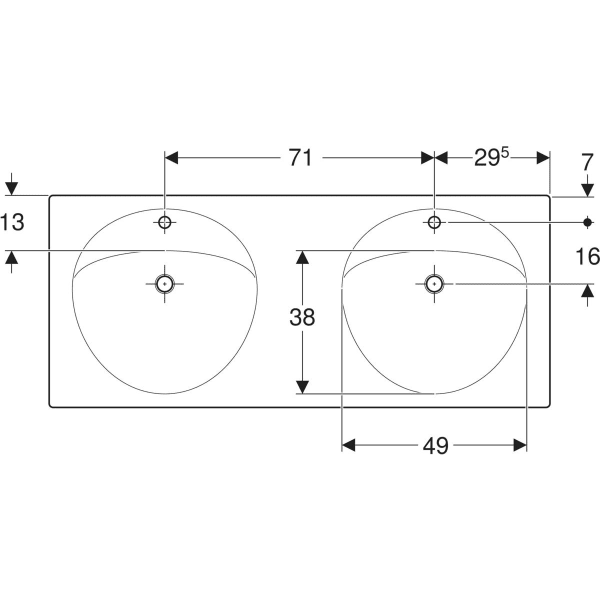 Wandwaschtisch „Preciosa“, rechteckig 130 × 55 cm in weiß alpin