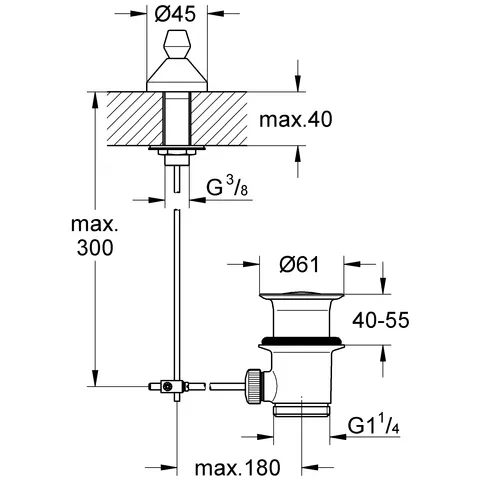 Zugstangen-Ablaufgarnitur 28900, 1 1/4'', für Waschtische, chrom Zugstangen-Ablaufgarnitur 28900, 1 1/4'', für Waschtische, chrom