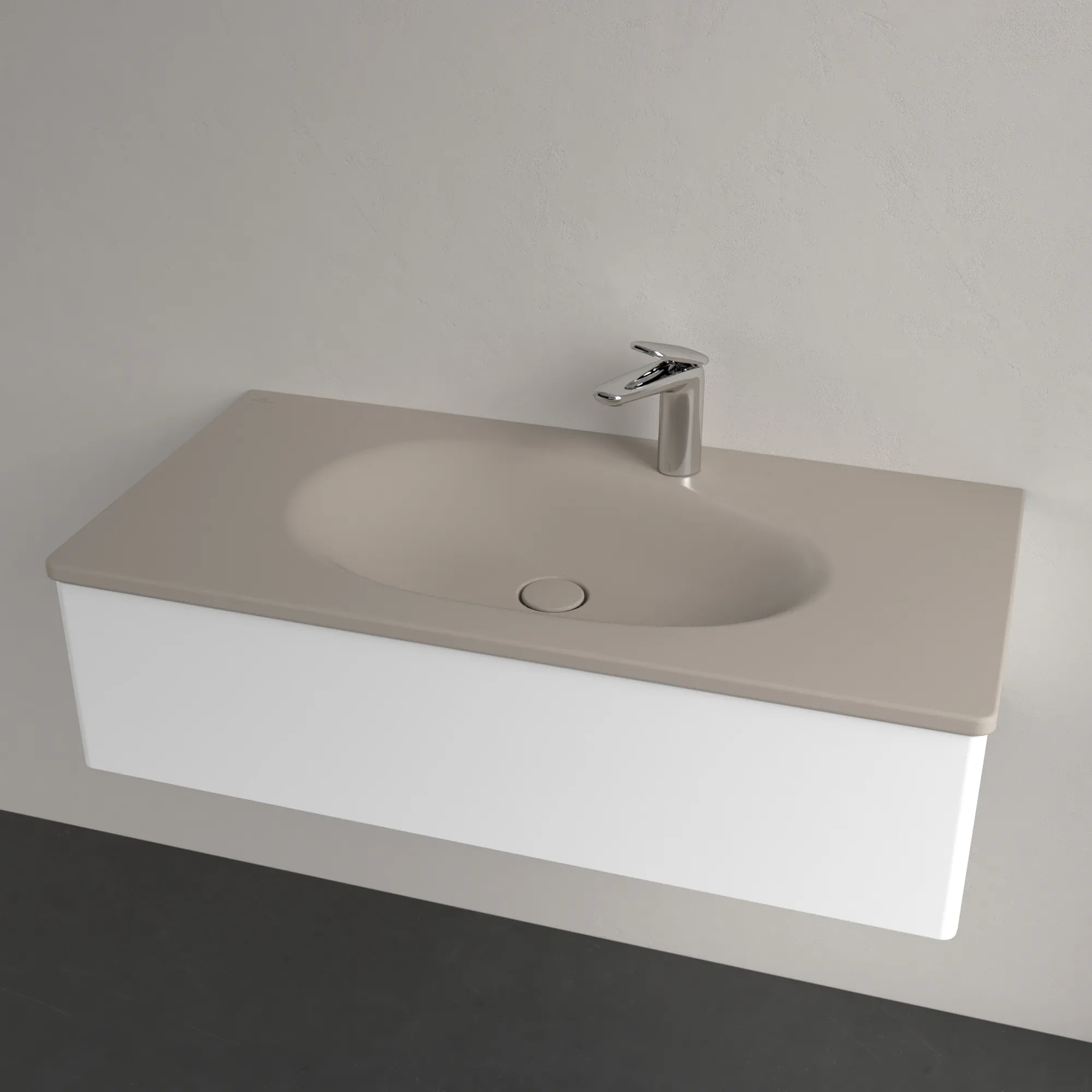 Villeroy & Boch Wandwaschtisch „Antao“ 1000 × 500 × 150 mm, für Becken mittig in Almond Villeroy & Boch Wandwaschtisch „Antao“ 1000 × 500 × 150 mm, für Becken mittig in Almond