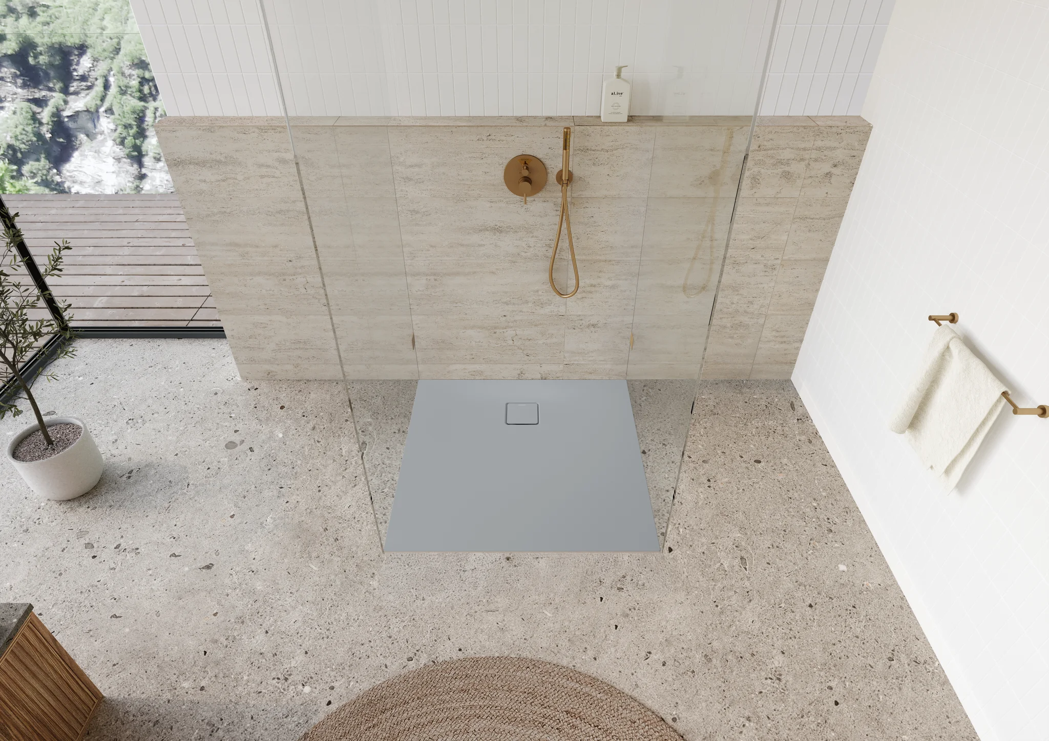 Kaldewei ALUVIA Duschfläche, 1000x1000 mm, cool grey 40, Invisible Grip, SolidLite Kaldewei ALUVIA Duschfläche, 1000x1000 mm, cool grey 40, Invisible Grip, SolidLite
