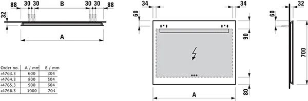 Laufen Spiegel LEELO LED-Beleuchtung+Ambientelicht+3 Touchsenser 600x700 Laufen Spiegel LEELO LED-Beleuchtung+Ambientelicht+3 Touchsenser 600x700
