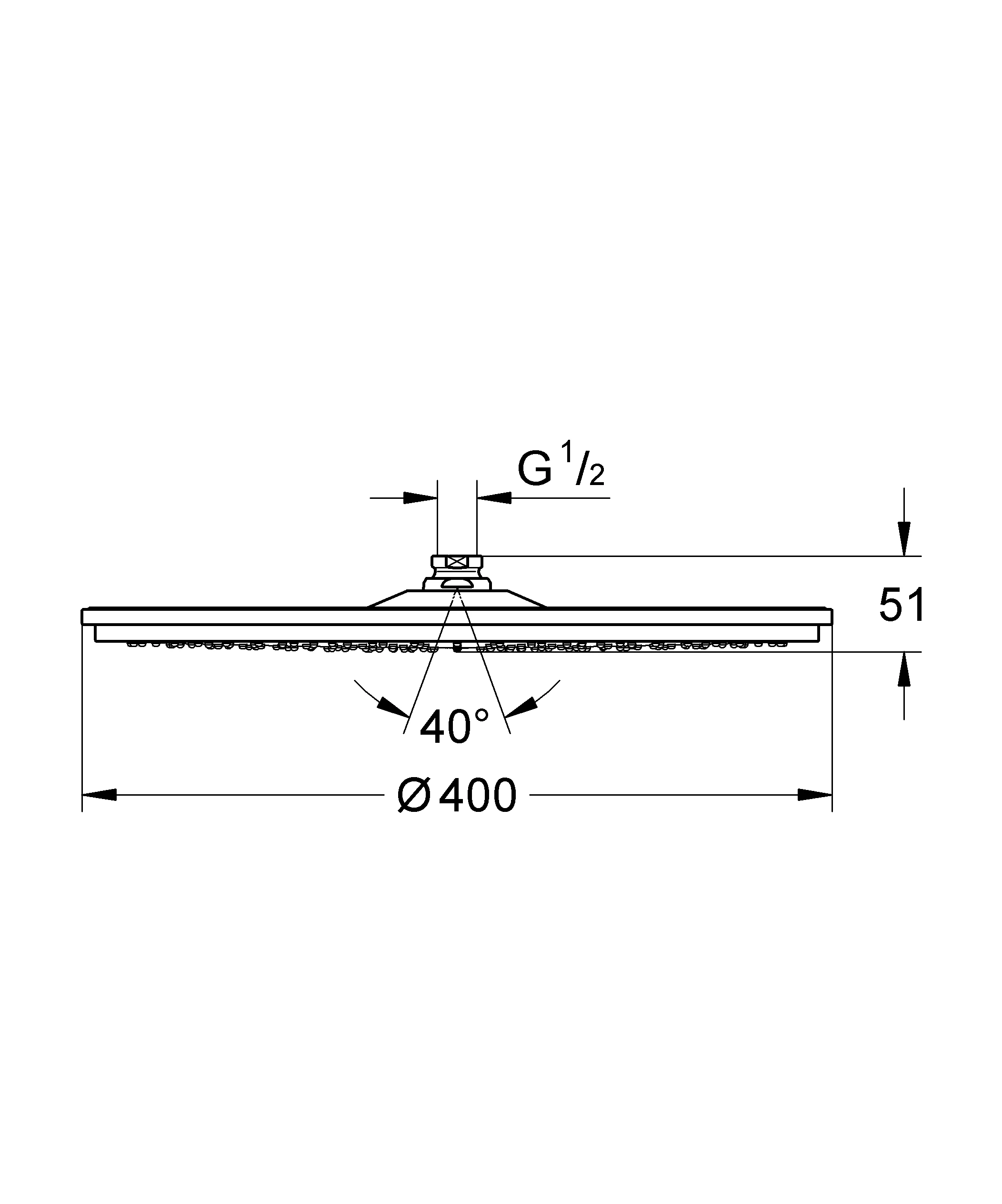 Kopfbrause Rainshower Cosmopolitan 400 28778, 1 Strahlart, Metall, chrom