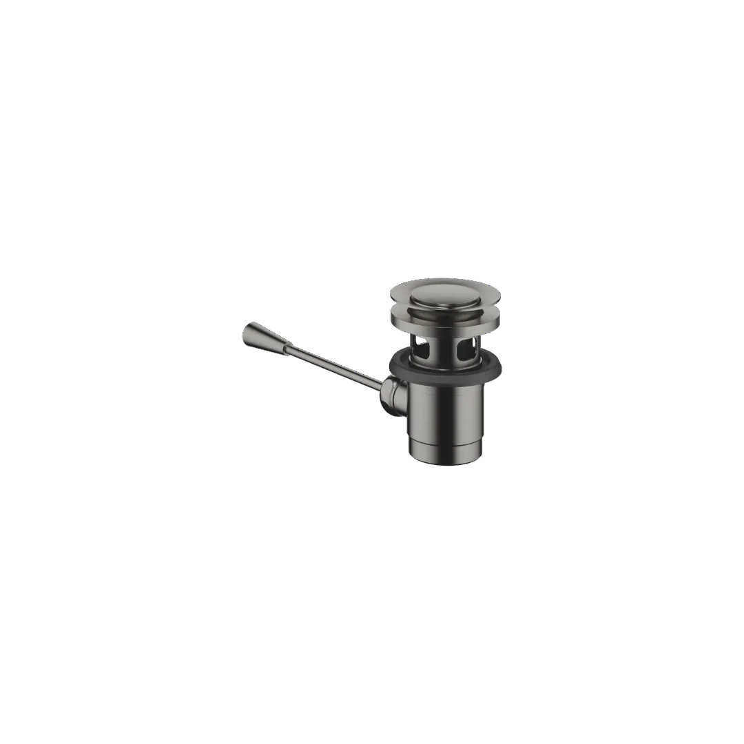 Dornbracht Ablaufgarnitur SERIENNEUTRAL Dark Platinum gebürstet 1 1/4" mit Kniehebel 185 mm für Becken mit Überlauf