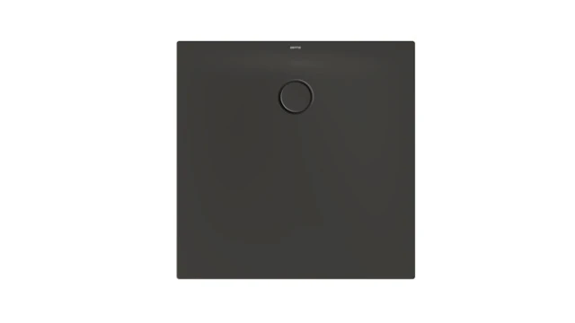 Bette quadrat Duschwanne „BetteFloor Side“ 900 × 900 mm mit BetteAntirutsch Pro, ohne Oberflächenveredelung, mit Minimum-Wannenträger, in Anthracite