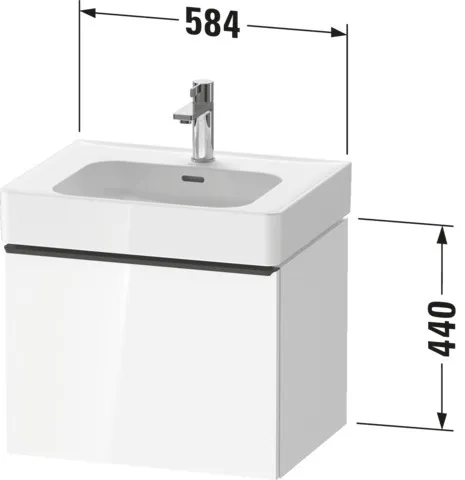 Duravit Waschtischunterschrank wandhängend „D-Neo“ 58,4 × 44 × 45,2 cm in Betongrau Matt