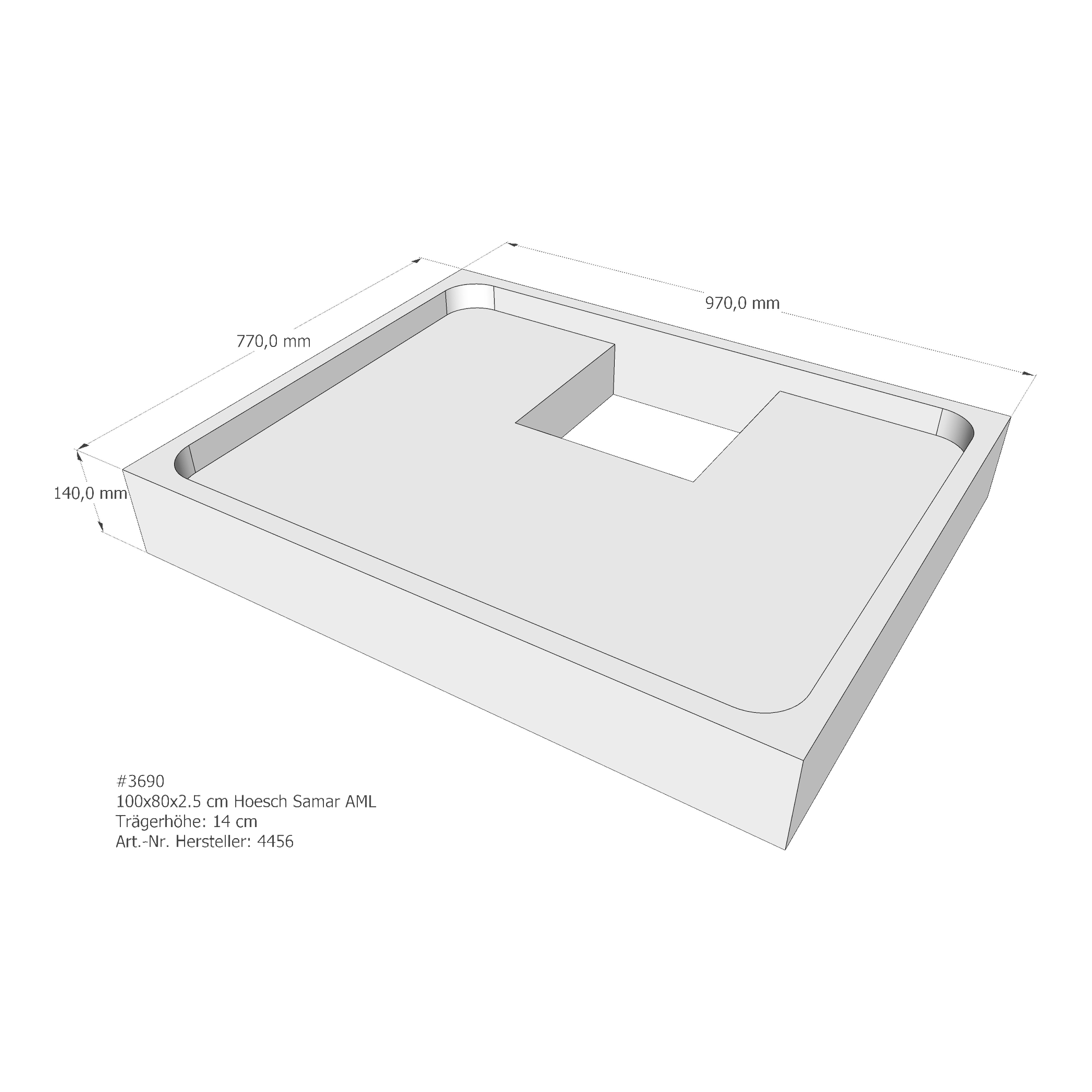 Duschwannenträger für Hoesch Samar 100 × 80 × 2,5 cm Duschwannenträger für Hoesch Samar 100 × 80 × 2,5 cm