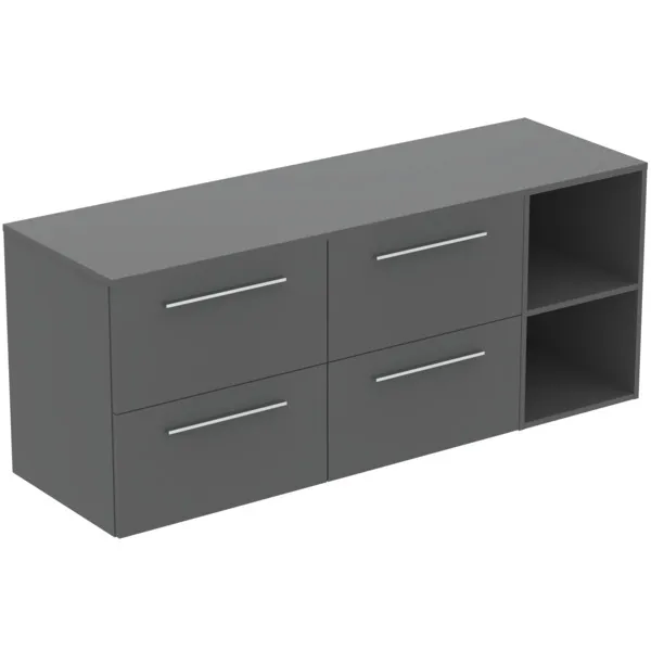 Möbel-Set 160cm i.life B 4 Auszüge 2 offene Fächer Griff Chrom Weiß matt Möbel-Set 160cm i.life B 4 Auszüge 2 offene Fächer Griff Chrom Weiß matt