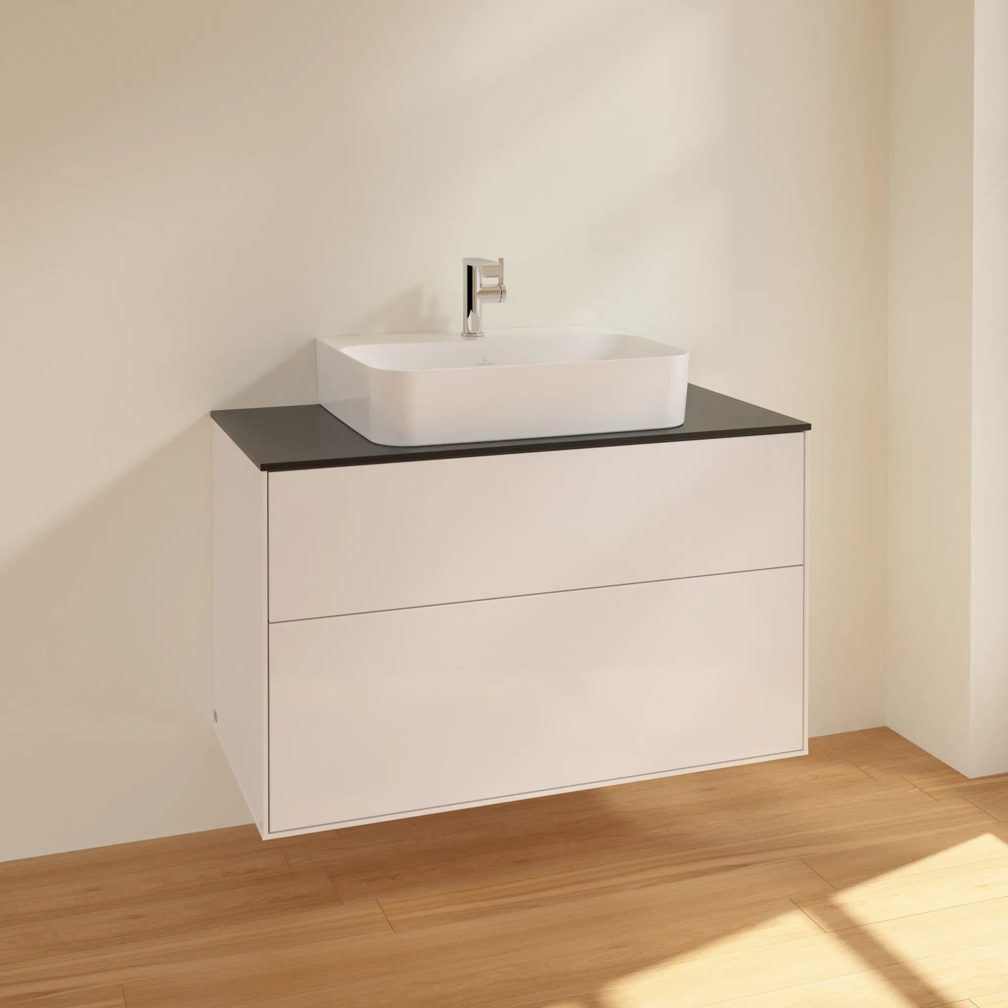 Villeroy & Boch Waschtischunterschrank „Finion“ für Schrankwaschtisch 1000 × 603 × 501 mm Glossy White Lacquer, für Becken mittig