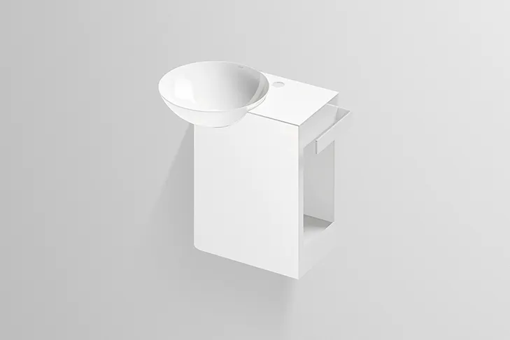 Alape Waschplatz Insert1 5241000 Weiß ProShield Größe: 48,5 × 47 cm|Becken: links|Farbe: Alpinweiß Image