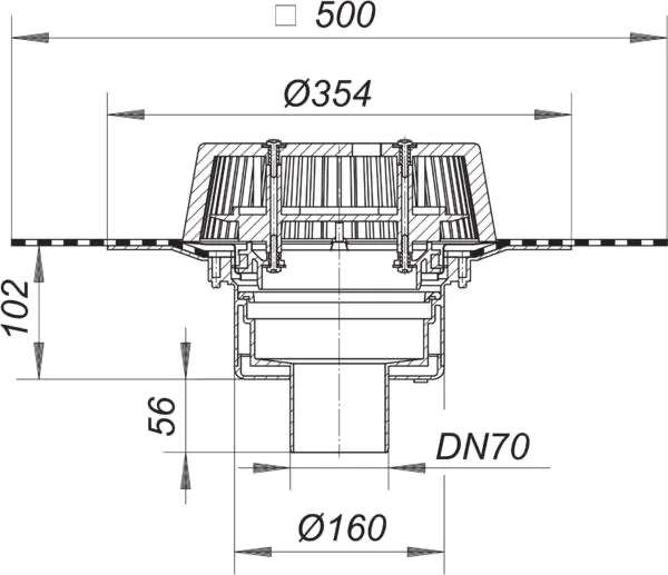 Dachablauf SuperDrain 62 DallBit, DN 70