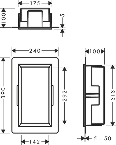 XtraStoris Original Wandnische mit integrier.Rah.300 x 150 x 100 mm BG