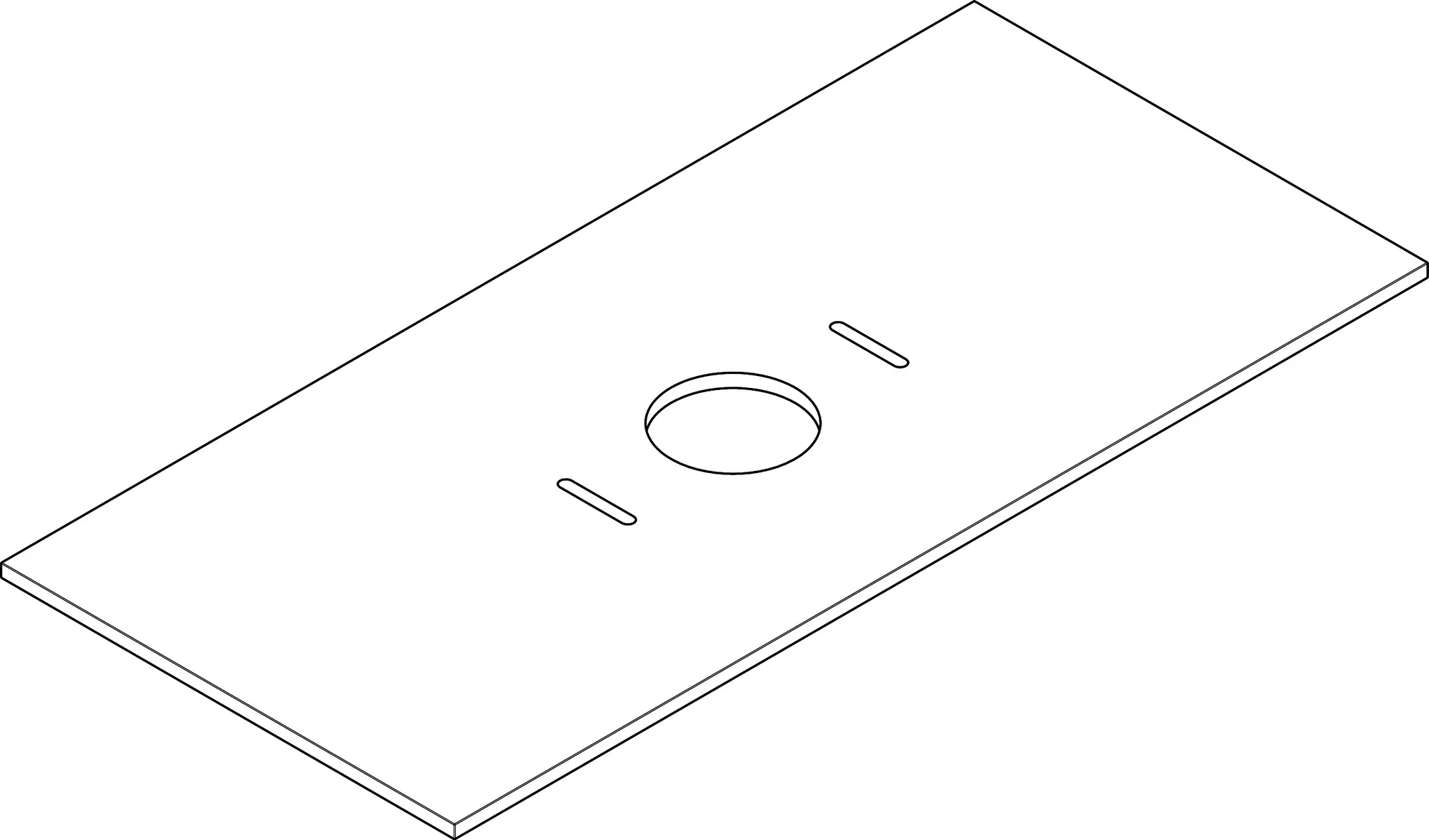 Xilesa E Konsole 1180/550 mit Ausschnitt mittig für Ausatzwaschtisch ohne Hahnloch, Eiche Kaschmir