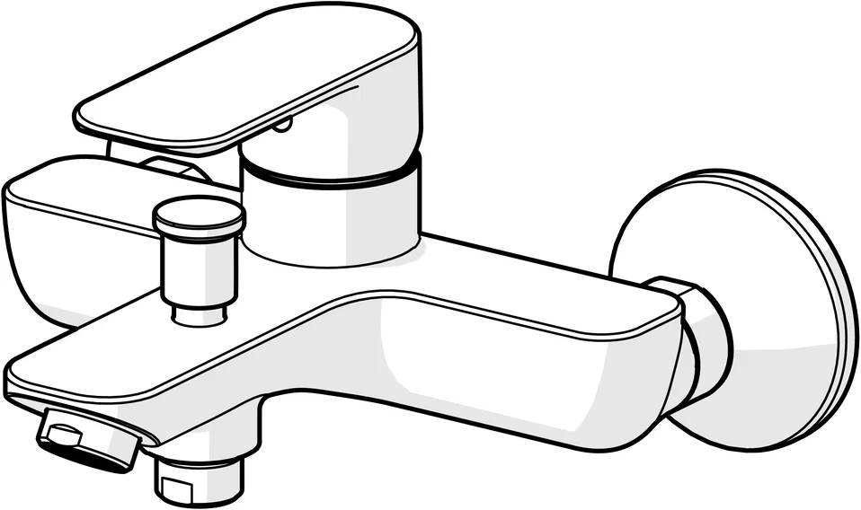 HansaBASIC EHM Wannenfüll- und Brausebatterie 5544 Ausladung 165 mm DN15 Chrom HansaBASIC EHM Wannenfüll- und Brausebatterie 5544 Ausladung 165 mm DN15 Chrom