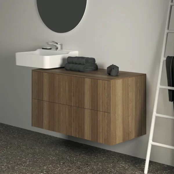 Ideal Standard Waschtischunterschrank „Conca“ 100,2 × 55 × 50,5 cm Walnuss dunkel Furnier Ideal Standard Waschtischunterschrank „Conca“ 100,2 × 55 × 50,5 cm Walnuss dunkel Furnier