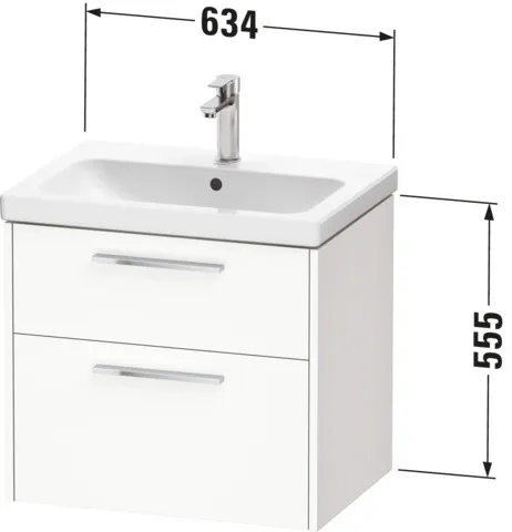 Duravit Waschtischunterschrank Wandhängend „D-Code“ 63,4 × 55,5 × 46 cm in Graphit Matt Duravit Waschtischunterschrank Wandhängend „D-Code“ 63,4 × 55,5 × 46 cm in Graphit Matt