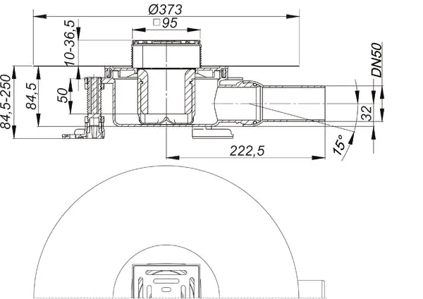 Bodenablauf DallDrain Pure, DN 50, 100 x 100 mm