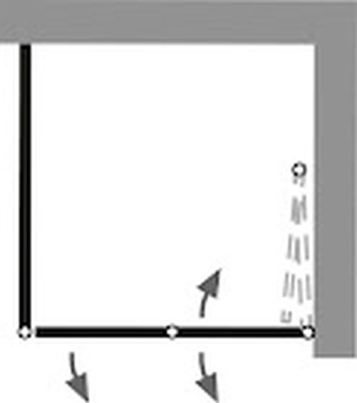 HSK teilgerahmte Seitenwand „Exklusiv 2.0“ Glas Nebel, Profile Chromoptik (Alu Hochglanz poliert), für #Türbreite#, FM: 890 - 915 mm B: 900 mm H: 2000 mm