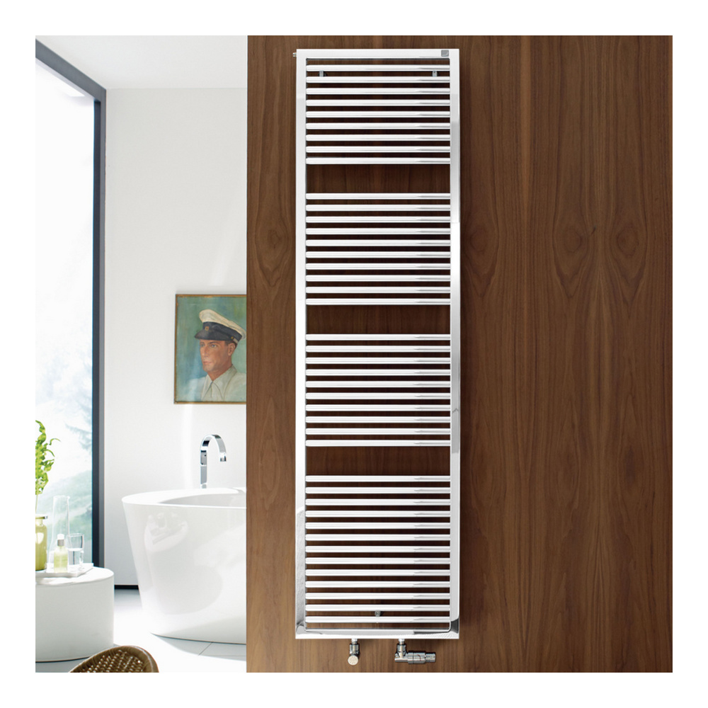 Zehnder Design-Heizkörper „Universal“ für Warmwasser-Zentralheizung oder gemischten Betrieb mit 150 mm-Mittelanschluss 50 × 76,3 cm in White Matt