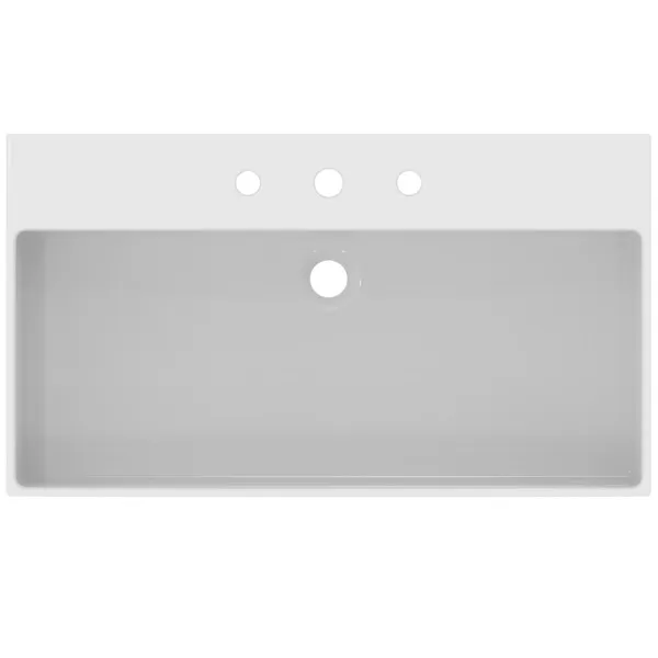 Waschbecken „Extra“ 81,5 × 45 × 15 cm, Hahnlochposition mittig in Weiß Waschbecken „Extra“ 81,5 × 45 × 15 cm, Hahnlochposition mittig in Weiß