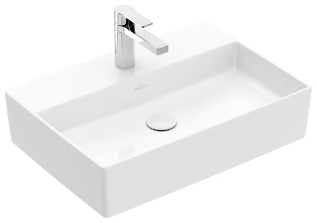 Villeroy & Boch Aufsatzwaschtisch aus TitanCeram „Memento 2.0“ 600 × 420 × 140 mm, mit Hahnlochbohrung, Hahnlochposition mittig in Weiß Alpin Villeroy & Boch Aufsatzwaschtisch aus TitanCeram „Memento 2.0“ 600 × 420 × 140 mm, mit Hahnlochbohrung, Hahnlochposition mittig in Weiß Alpin