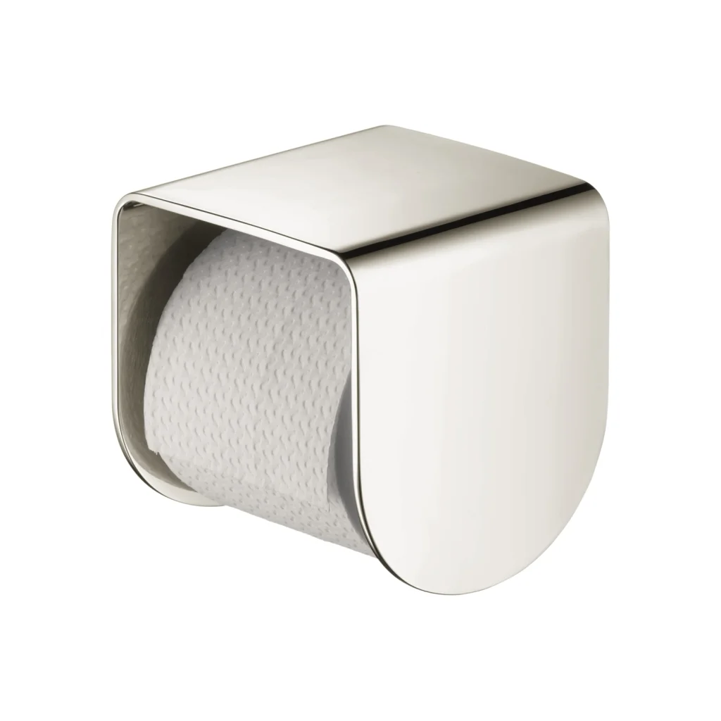 Hansgrohe AXOR Universal Softsquare Toilettenpapierhalter, Chrom, Wandmontage mit verdeckter Befestigung, Bohrloch 6 mm, Bohrabstand 35 mm
