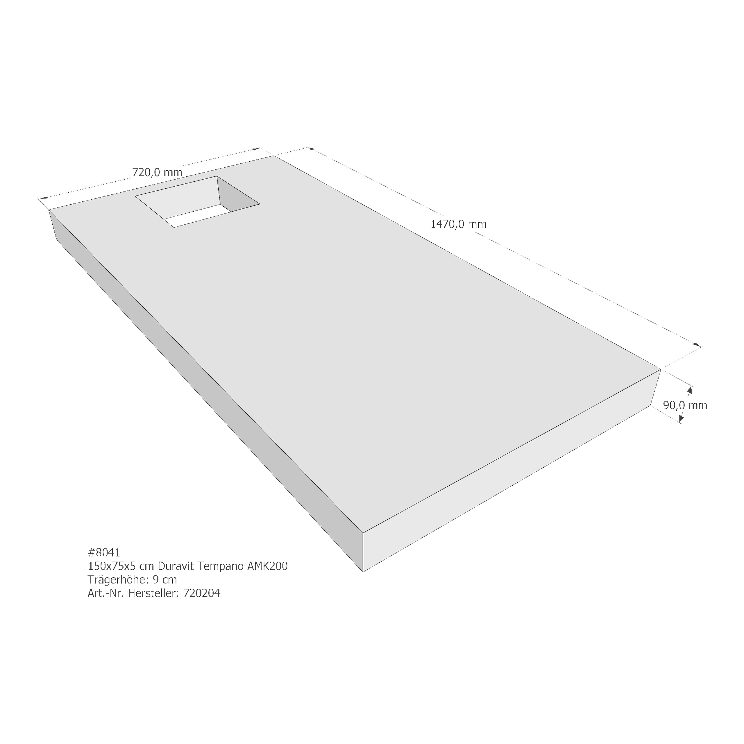 Duschwannenträger für Duravit Tempano 150 × 75 × 5 cm Breite: 75 cm / Länge: 150 cm Duschwannenträger für Duravit Tempano 150 × 75 × 5 cm Breite: 75 cm / Länge: 150 cm