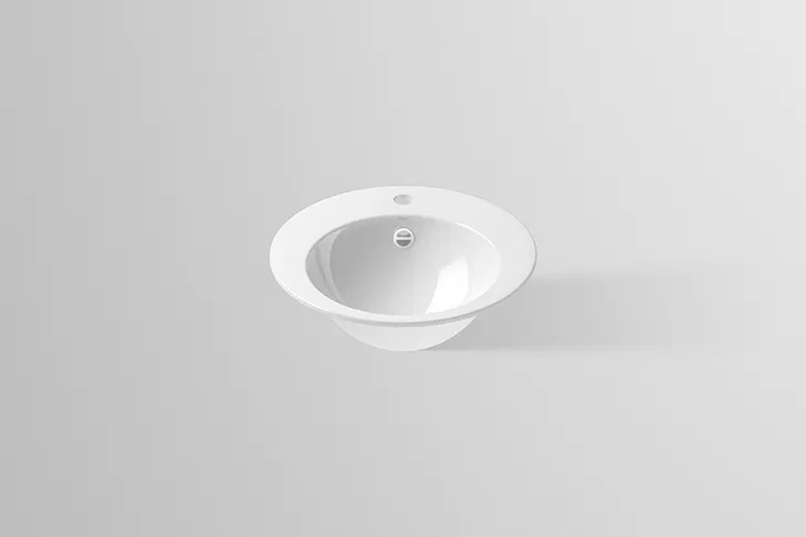 Waschbecken „K-Serie“ 450 × 125 mm, Hahnlochposition mittig mit ProShield Waschbecken „K-Serie“ 450 × 125 mm, Hahnlochposition mittig mit ProShield