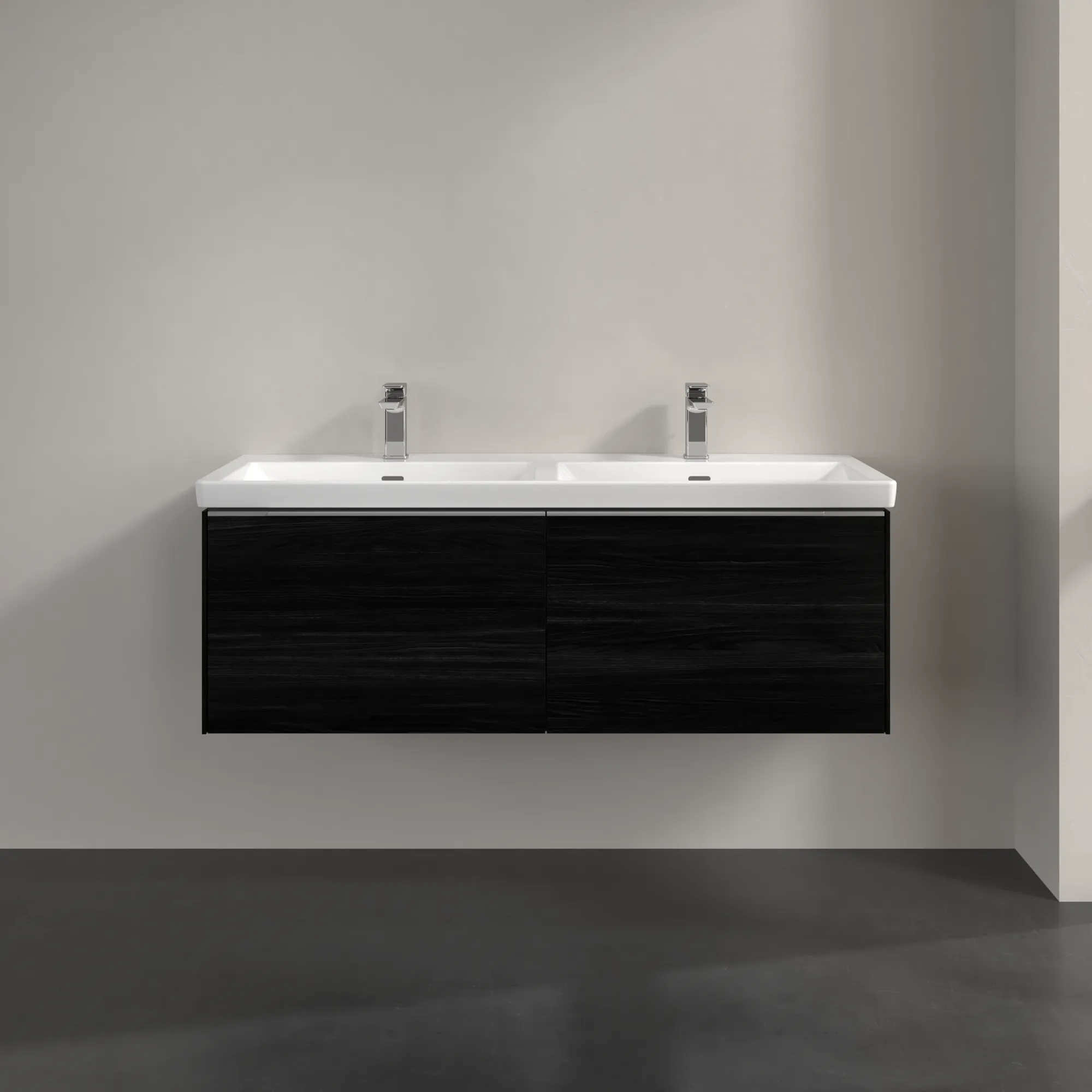 Villeroy & Boch Subway 3.0 Waschbeckenunterschrank Black Oak, 1272 x 429 x 478 mm