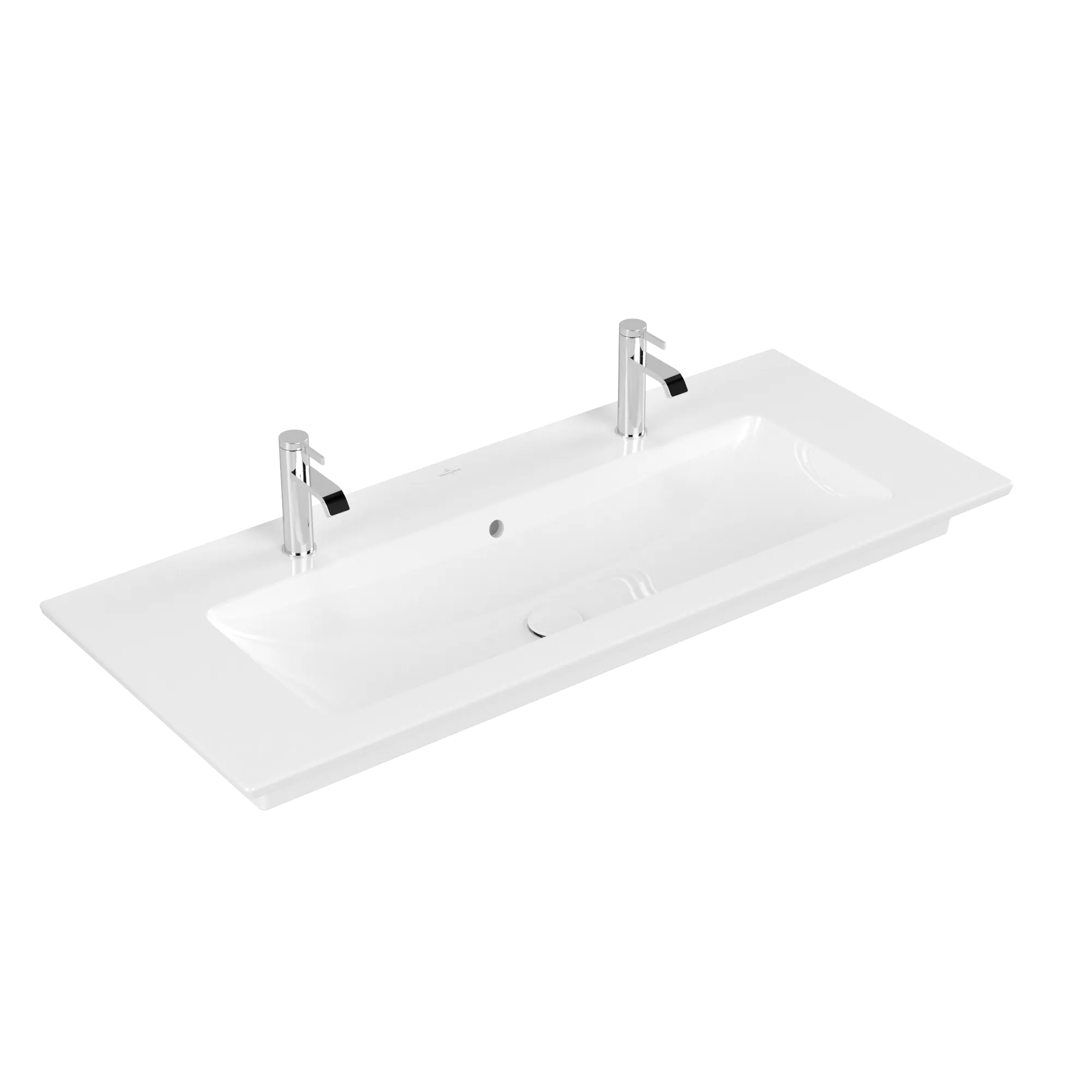 Villeroy & Boch Wandwaschtisch „Venticello“ 1200 × 500 × 175 mm, für Becken mittig, Hahnlochposition links und rechts, mit Hahnlochbohrung in Weiß