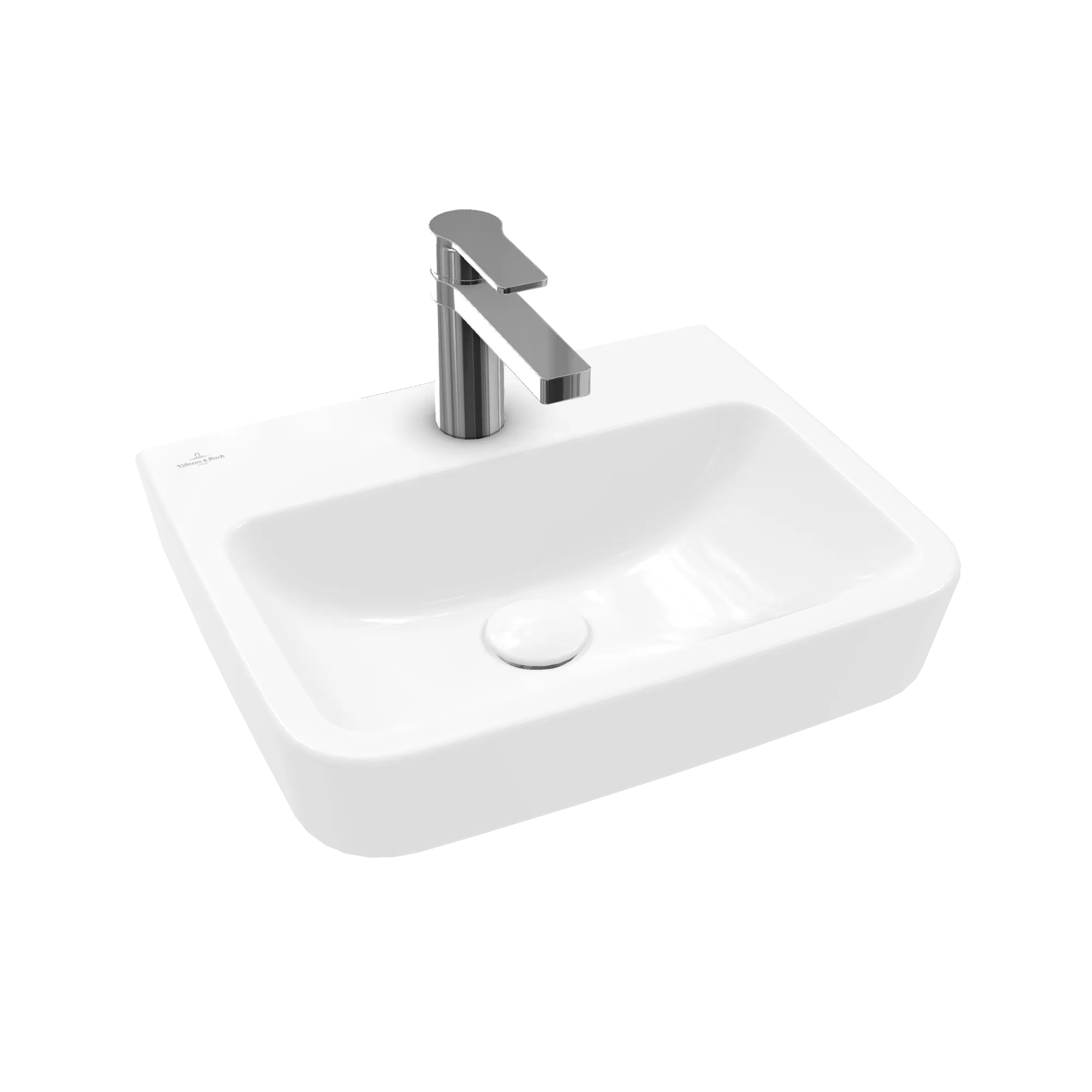 Villeroy & Boch Einbau-/Aufsatz Handwaschbecken geschliffen „O.novo“ 450 × 370 × 160 mm, für Becken mittig, mit Hahnlochbohrung, Hahnlochposition mittig in Weiß Alpin Villeroy & Boch Einbau-/Aufsatz Handwaschbecken geschliffen „O.novo“ 450 × 370 × 160 mm, für Becken mittig, mit Hahnlochbohrung, Hahnlochposition mittig in Weiß Alpin