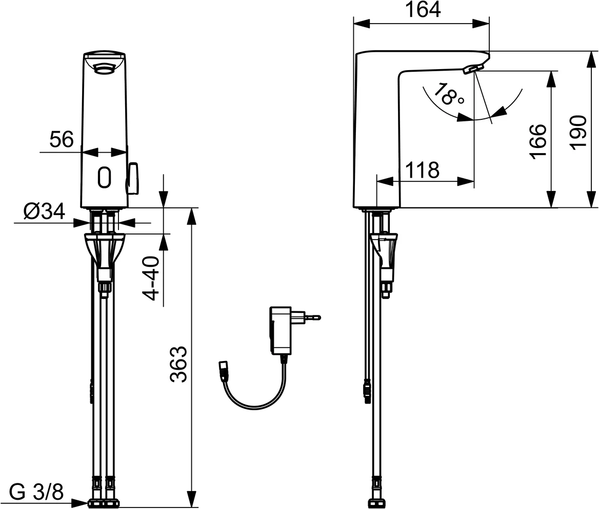 HansaELECTRA Waschtischbatterie, 230⁄9 V, Bluetooth HansaELECTRA 9300 Chrom