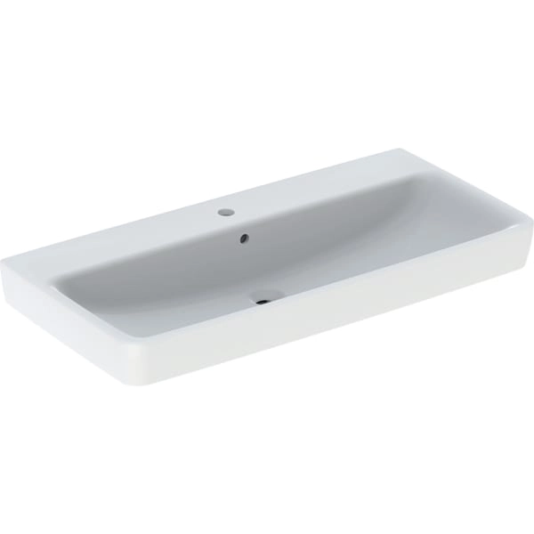 Wandwaschtisch „Renova Plan“, rechteckig 100 × 48 cm Größe: 100 × 48 cm / Hahnlochposition: mittig / Oberflächenveredelung: ohne Oberflächenveredelung / Überlauf: mit Überlauf