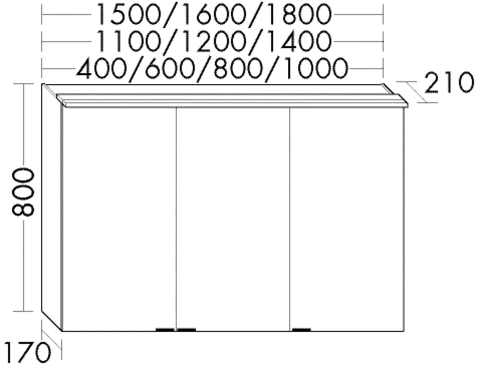 Spiegelschrank SPTM040 von burgbad - rc40System, beidseitig verspiegelt, LED-Aufsatzleuchte dimmbar (3 Stufen), Kalt-/Warmweiß 3000K-6000K, Glaseinlegeböden, 1 Schalter-Steckdosenelement, 1 Vergrößerungsspiegel, IP24, H. 800 mm, B. 400 mm, T. 170 mm