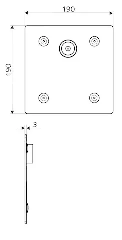 Unterputz-Dusche LINUS Basic D-C-V, Vorgemischtes Wasser, Frontplatte, IP65 (CVD-Touch-Elektronik), Frontplatte Edelstahl gebürstet