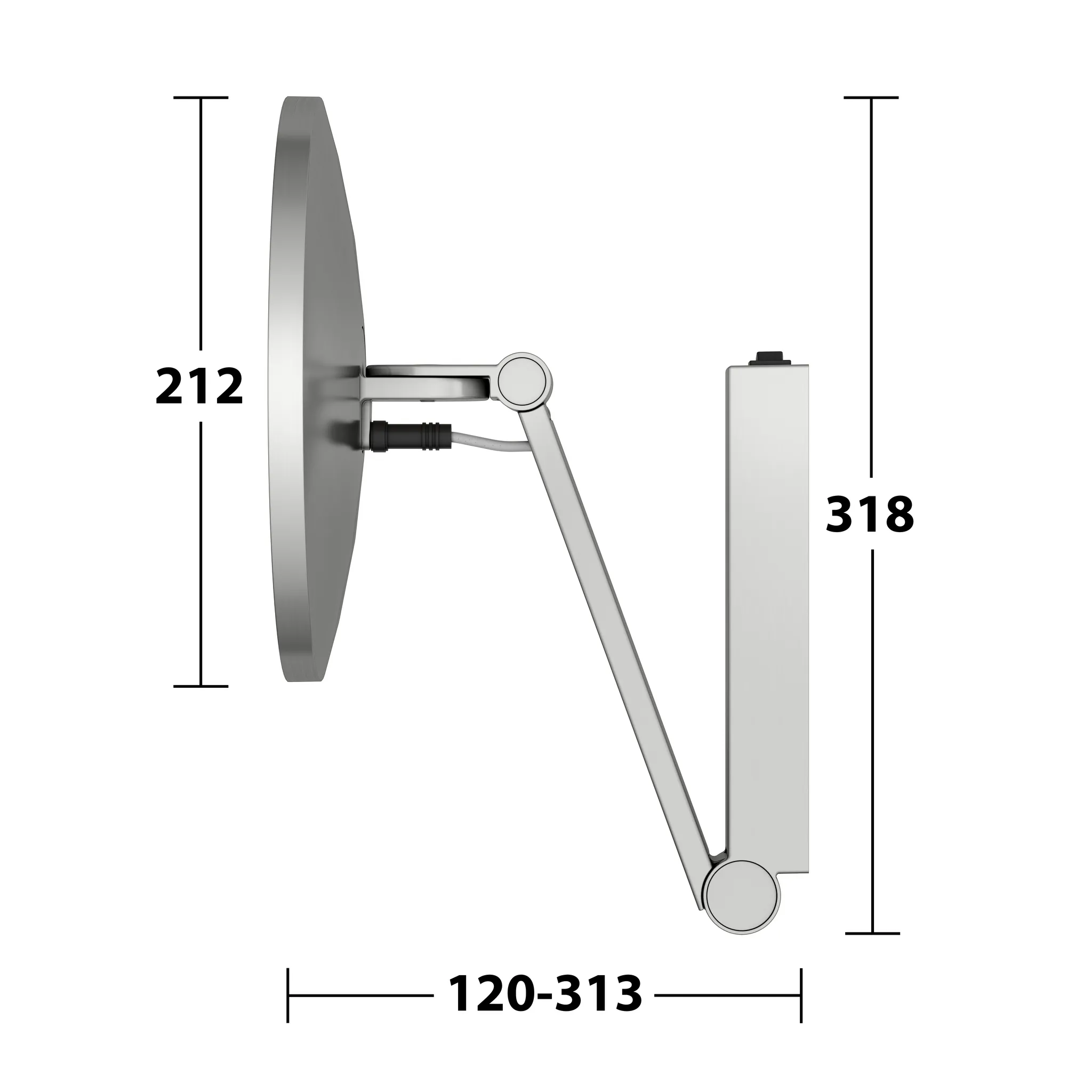 KEUCO Kosmetikspiegel iLook_move beleuchtet Wandmodell, rund, Edelstahl-finish