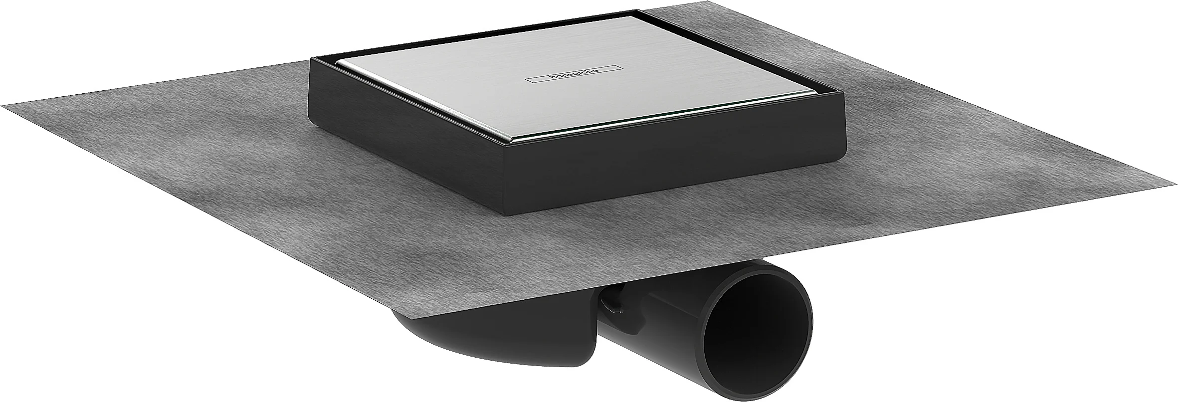 Hansgrohe RainDrain Spot Komplettset Punktablauf 150x150 mm Edelstahl V2A, rückseitig befliesbar, bis zu 35 l/min Ablaufleistung